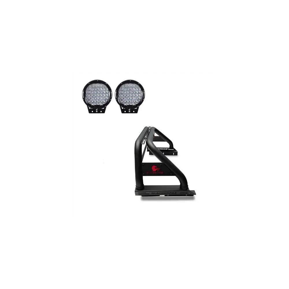 Classic Roll Bar Kit w/ Lights - Black Steel - BLKRB007BK-PL69B